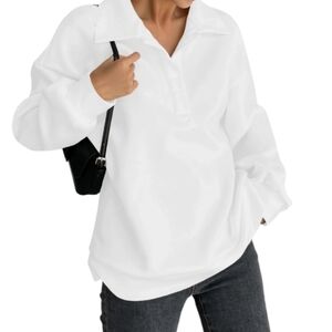 Woman's White Oversized Blouse Size Medium NWOT